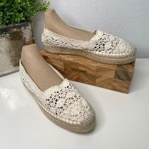 Castañer Women's Kenda‎ Crochet Platform Espadrille Flats Size 41 EU/11 US